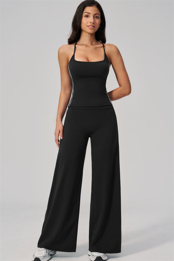 The Breathe Crop Top Straight Leg Pants 2-Piece Set