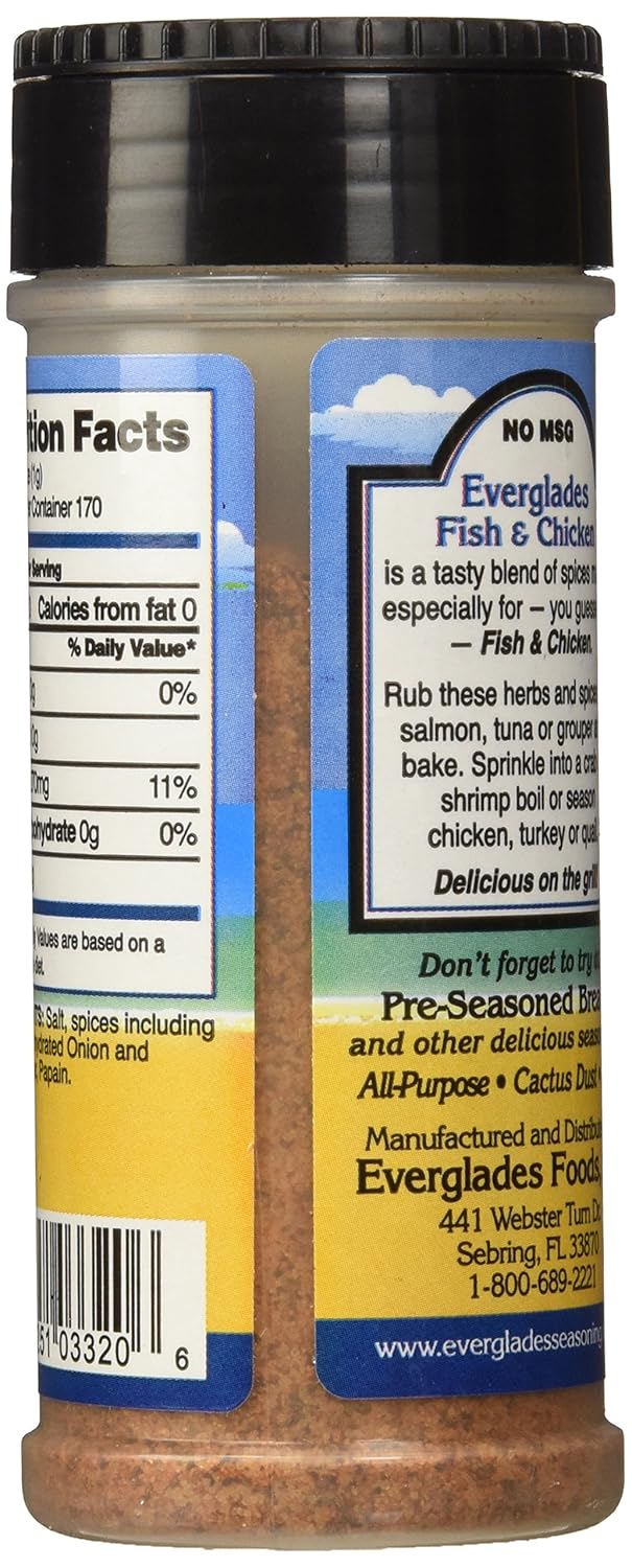 Everglades Fish & Chicken Seasoning 6 oz. Land & Sea Blend Made in USA