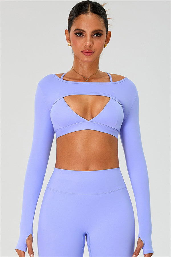 The Ember Sports Bra Crop Top Leggings 3-Piece Set