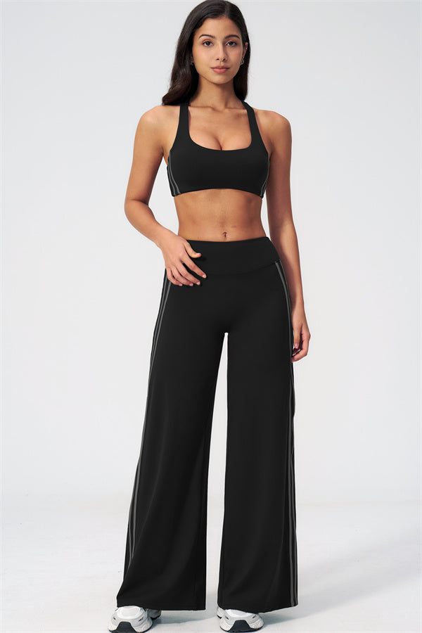 The Evoke Racerback Sports Bra Straight Leg Pants 2-Piece Set