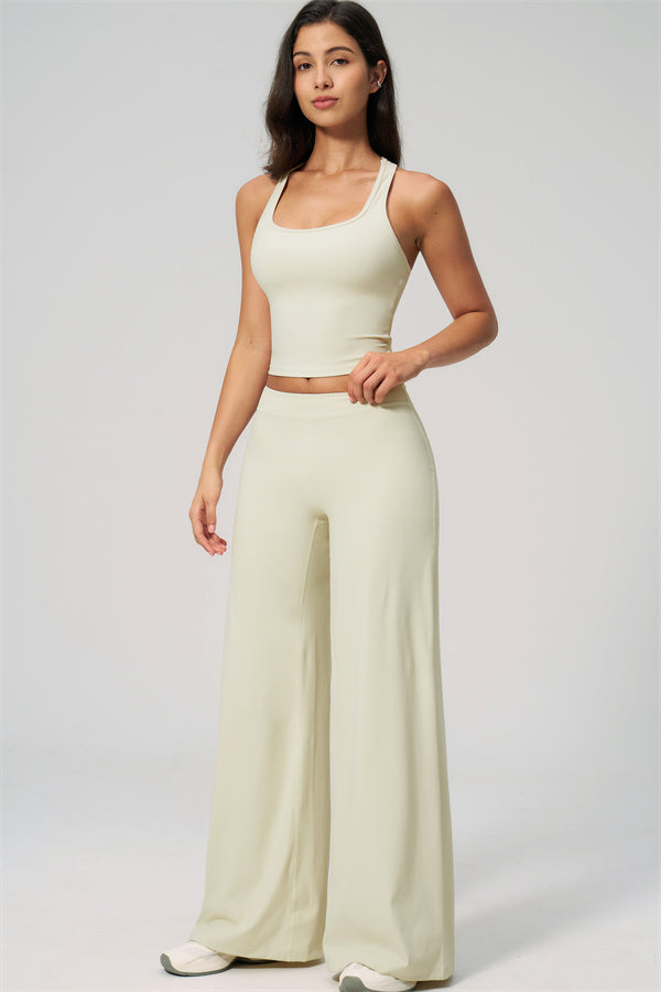 The Revive Crop Top Straight Leg Pants 2-Piece Set
