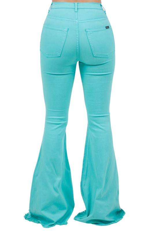 Rodeo Bell Bottom Turquoise/Brown- Inseam 34