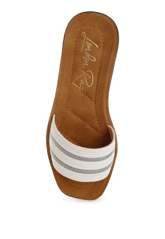 Zosaya Faux Zipper Detail Slip Ons