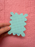 Matte teal travel earring holder