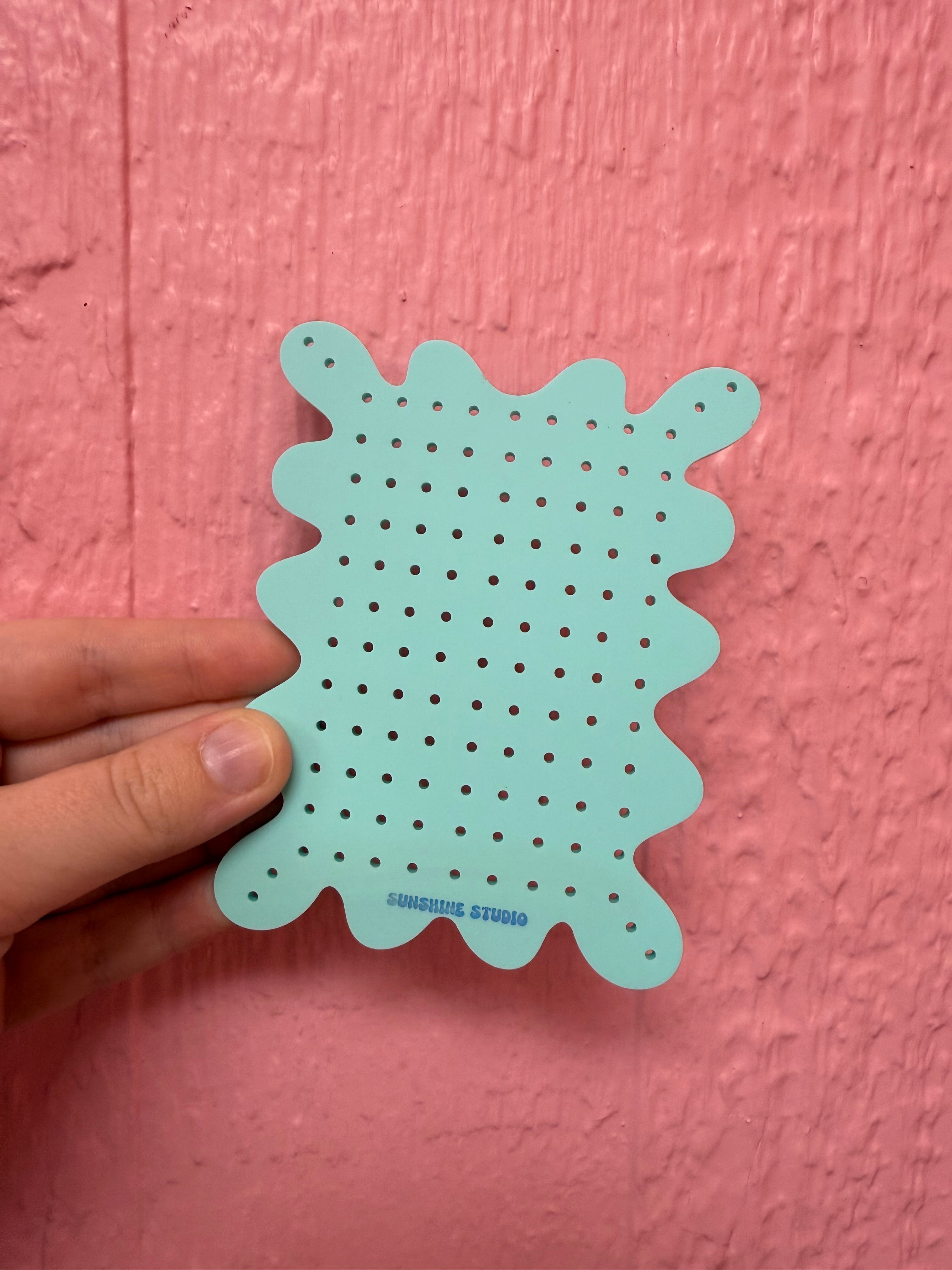 Matte teal travel earring holder