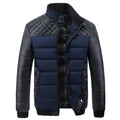Men's cotton clothing men's Korean version of the solid color stitching middle-aged men's cotton men's self-cultivation collar