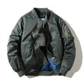 Acket Solid Pilot Jackets Men Military Flight Baseball