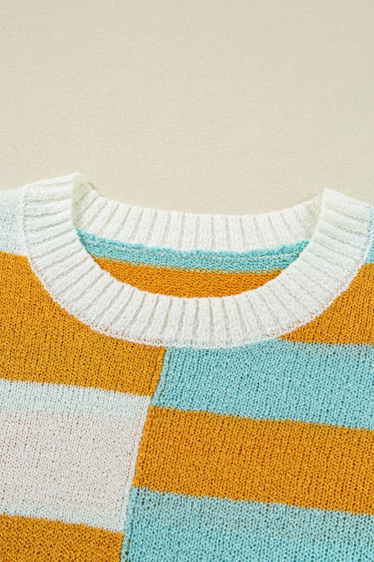 Stripe Colorblock Long Sleeve Sweater