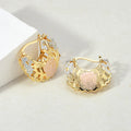 Hollow Rosette Earrings With Gold Contrast Hoops