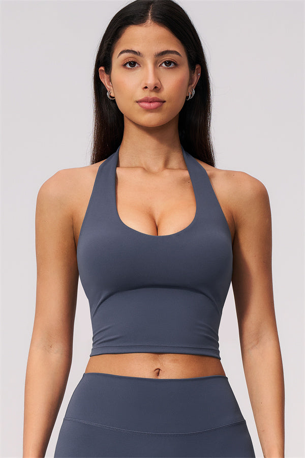 The Twirl Wide Strap Halter Crop Top Shorts 2-Piece Set