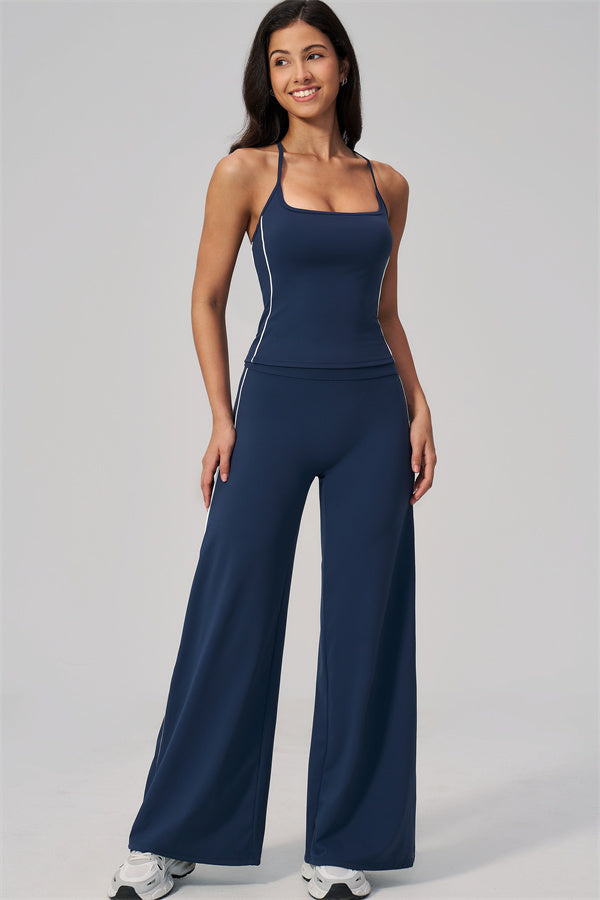 The Breathe Crop Top Straight Leg Pants 2-Piece Set