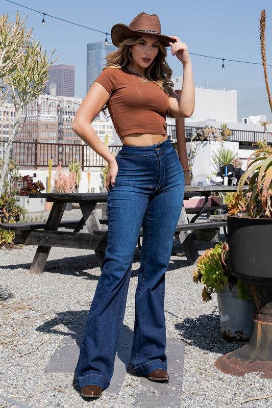 Harley Wide Leg Dark Blue- Inseam 34