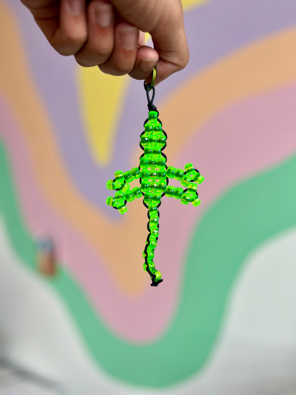 Lizard Beaded Keychain