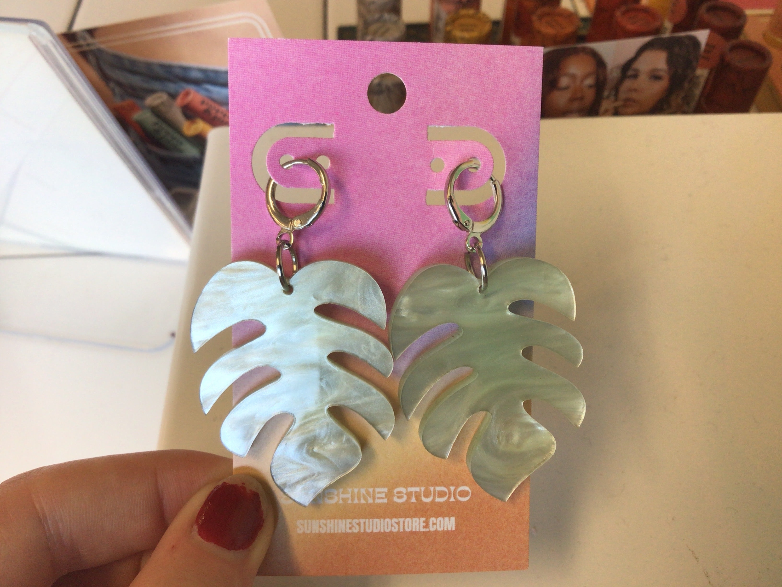 Monstera Statement Earrings