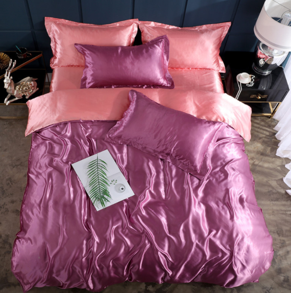 Bed Sheet Quilt Cover Naked Sleep Cool Silk Single Three Piece Set