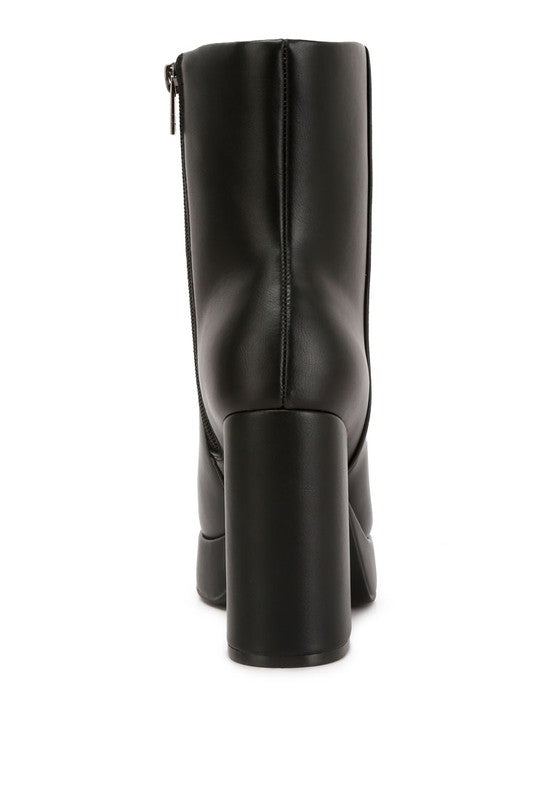 Beauty Block Heel Platform Ankle Boots