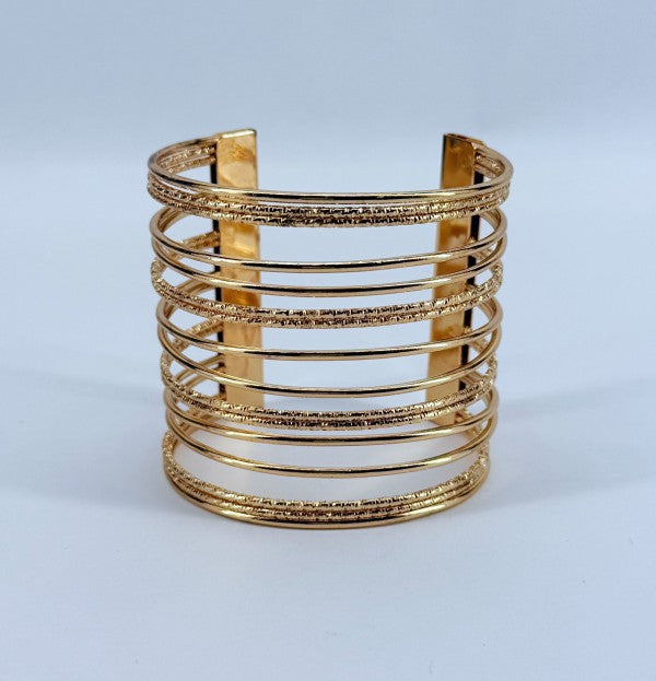 Gold Finish  Adjustable Cuff Bracelet