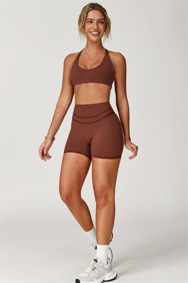 The Boost Crossback Sports Bra Enigma Shorts 2-Piece Set