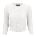 Cute Pattern Cropped Cardigan Sweater  3/4 Sleeve