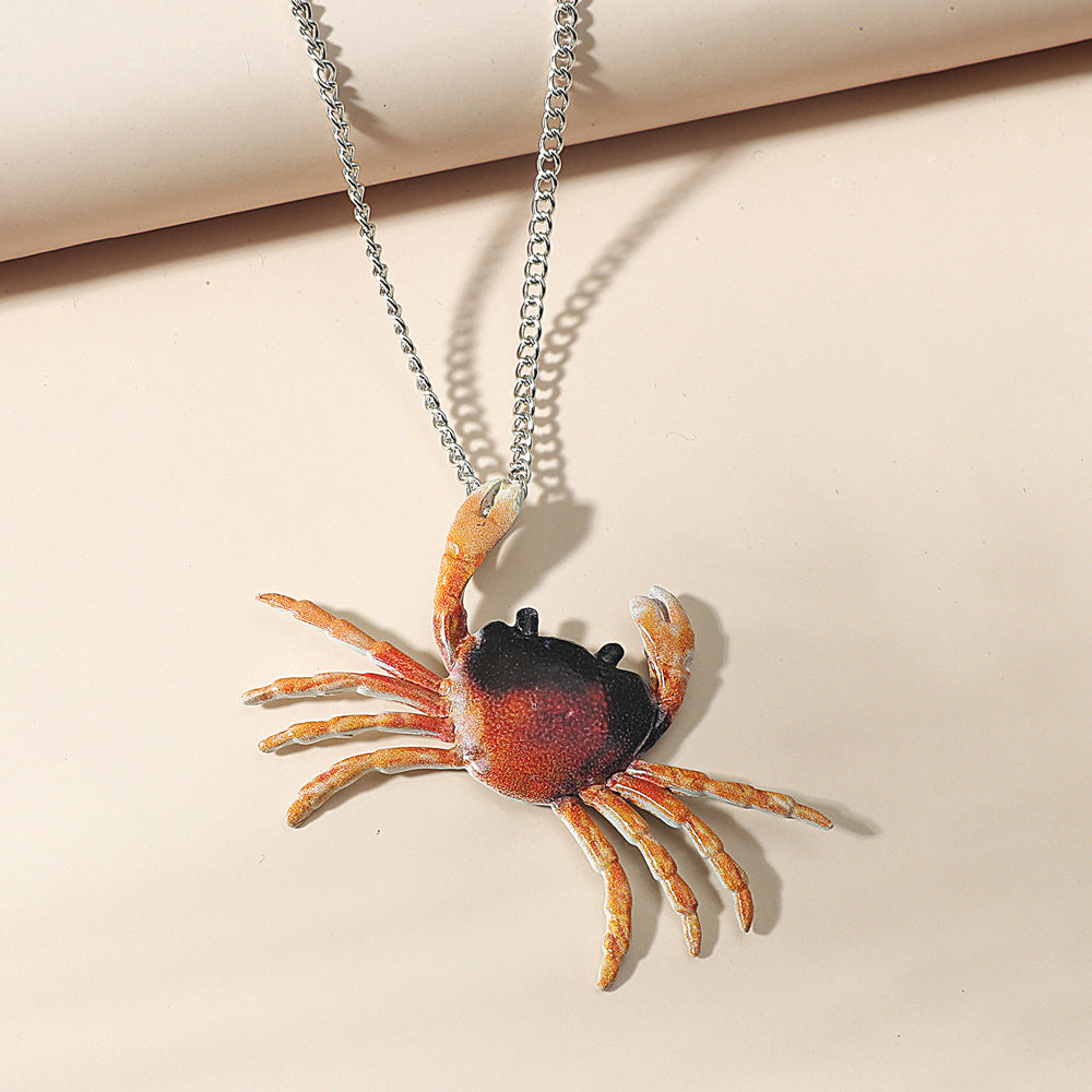 Personalized Crab Earring Necklace Set