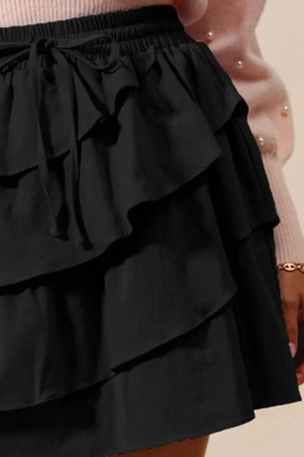 SO ME Asymmetrical Ruffled Game Day Skirt