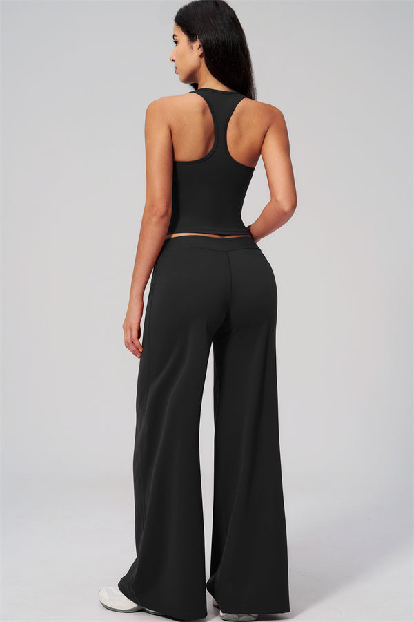 The Revive Crop Top Straight Leg Pants 2-Piece Set