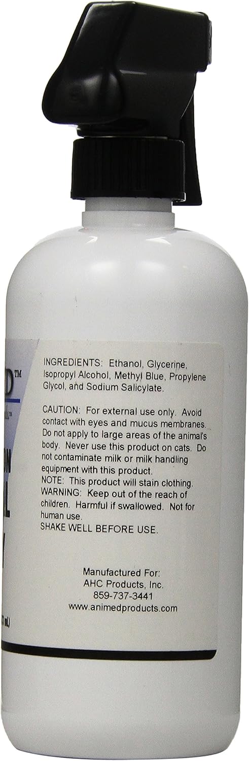 AniMed Blue Lotion Antiseptic Wound Spray 16 oz. for Horses Dogs Cattle Sheep Goats