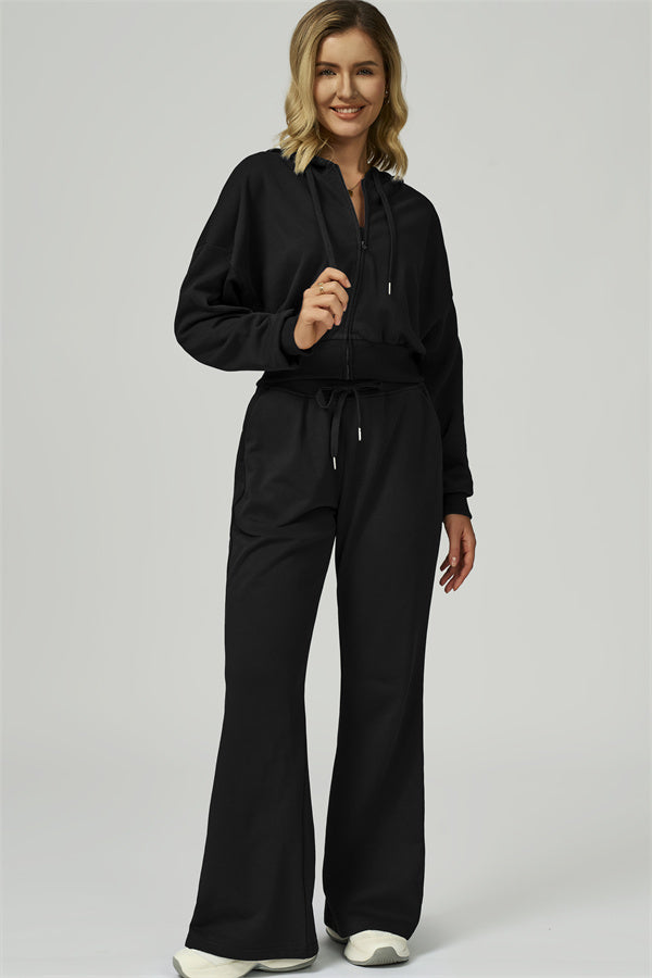The FlexFit Crop Hoodie Pants 2-Piece Set