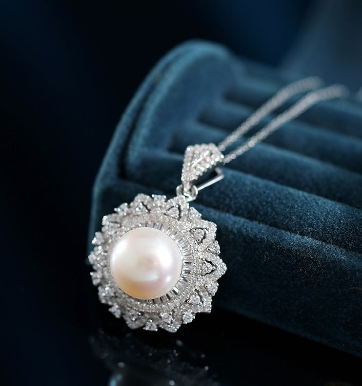 Strong Light Freshwater Pearl Pendant S925 Silver Necklace