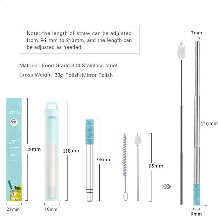 304 stainless steel telescopic straw