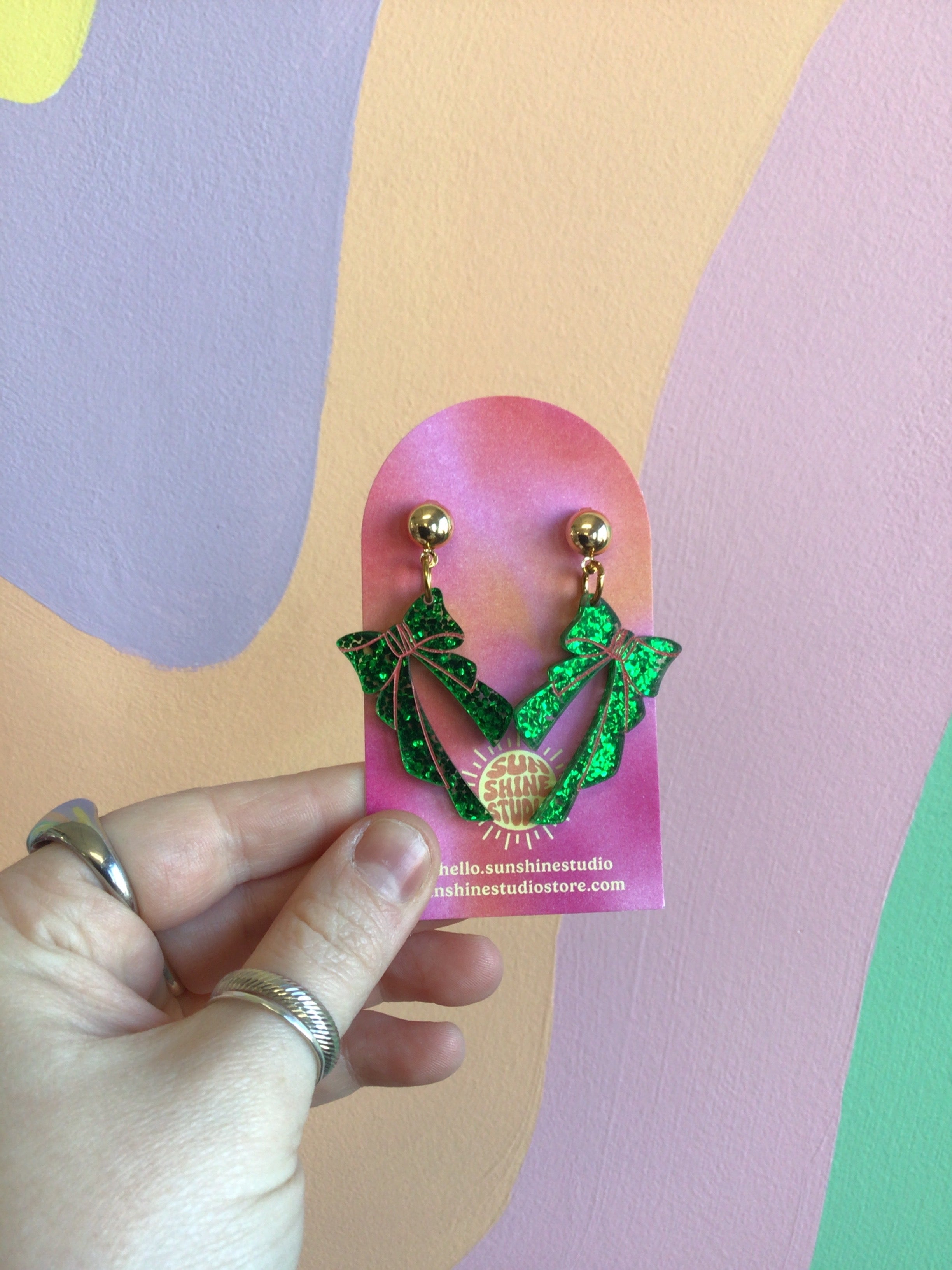 Acrylic Bow Dangles