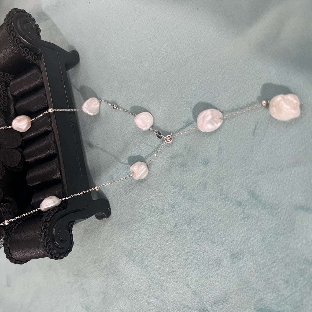 Natural Freshwater Pearl Gypsophila Necklace