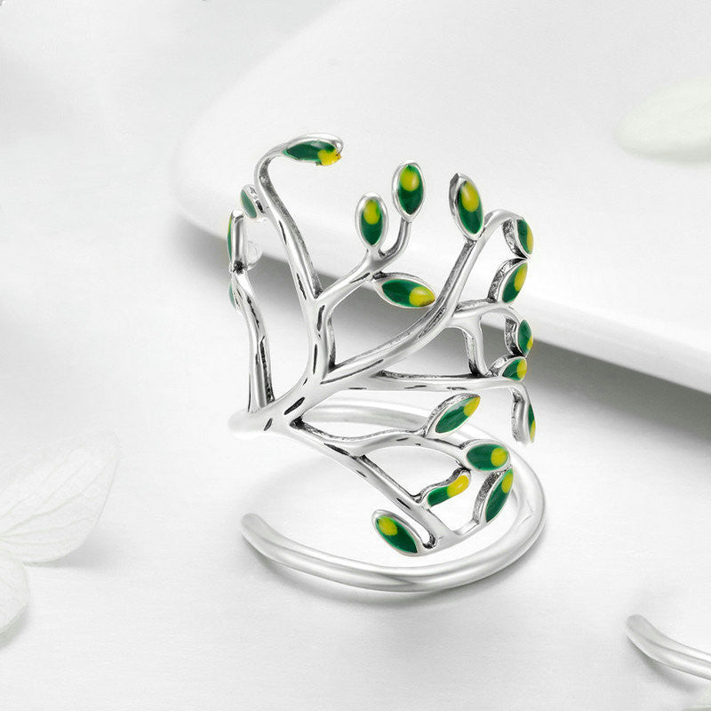 New Pattern Life Tree Ring S925 Silver Ring