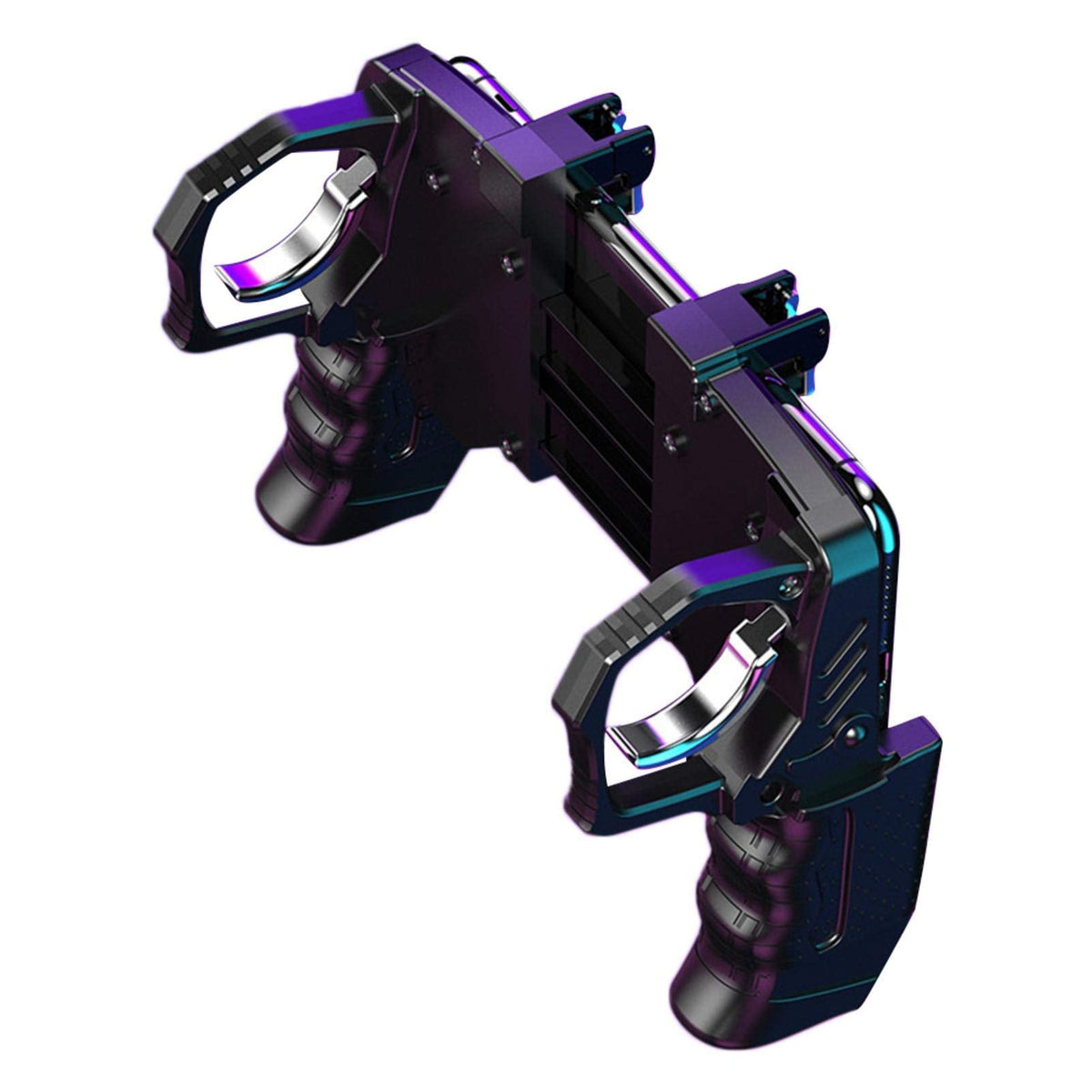 maojin K21 PUGB Helper 4 Finger Linkage Game Handle Peace Elite Fast Shooting Button Controller for PUBG Rules of Survival Game Trigger Joystick Gamepad for Phone