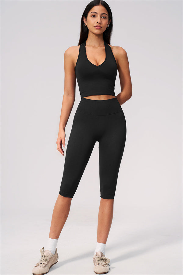 The New Allure Halter Top Capri Leggings 2-Piece Set