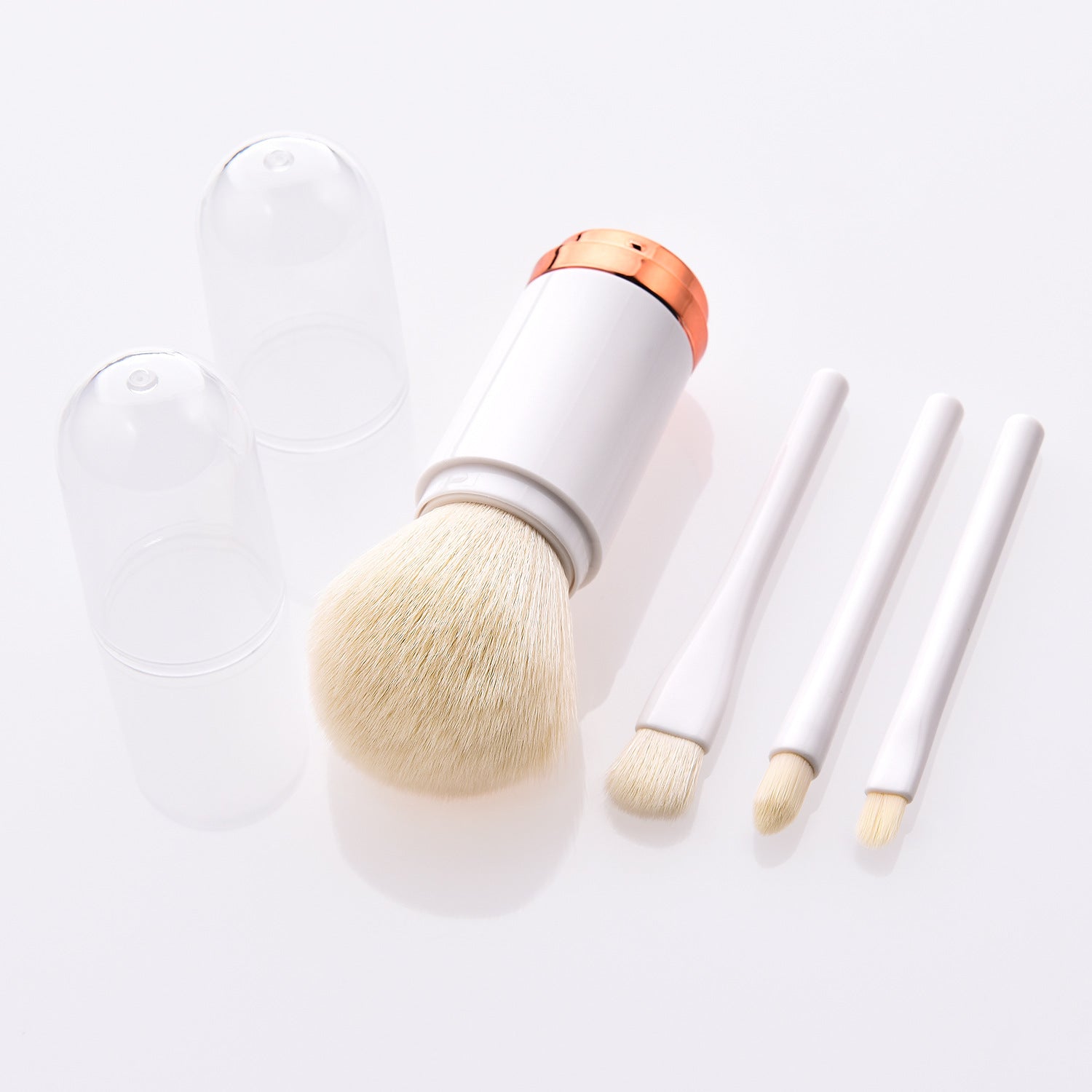 Retractable double head makeup brush