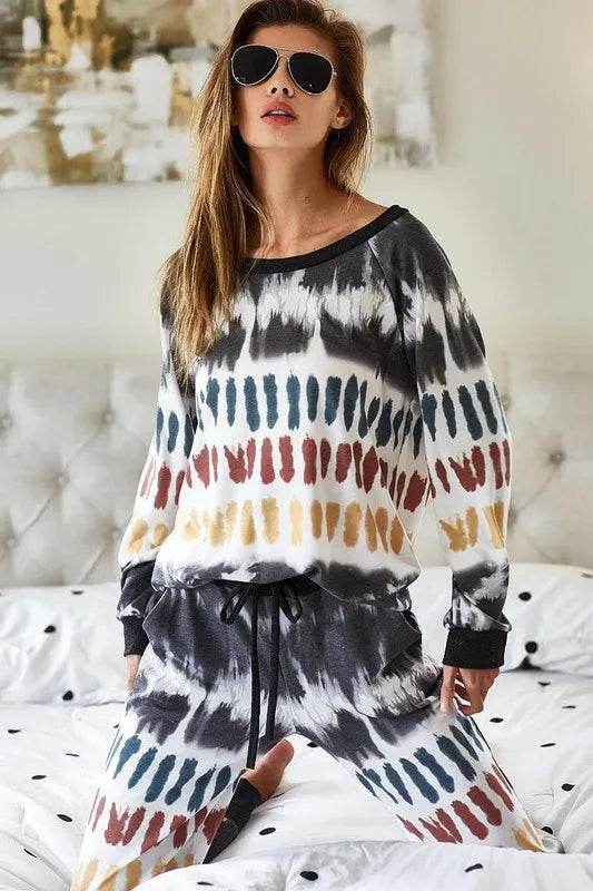 BiBi Tie Dye Print French Terry Top