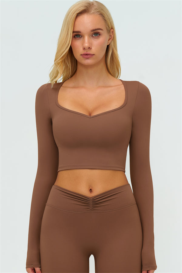 The Lushness Long Sleeve Crop top Shorts 2-Piece Set