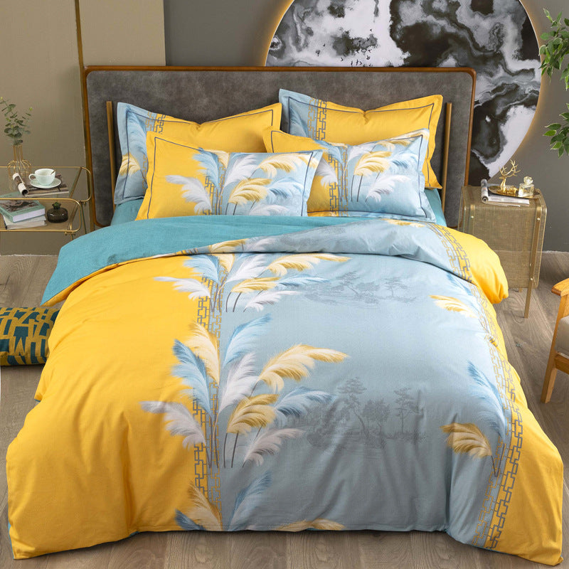 Cotton Winter Linen Quilt Cover Bedding Set