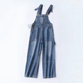 Loose Pocket Overalls Denim Pants