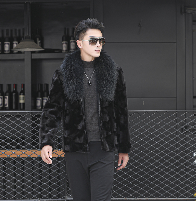 Men's Faux Fur Coat, Trendy Mid-Length Fashion Jacket