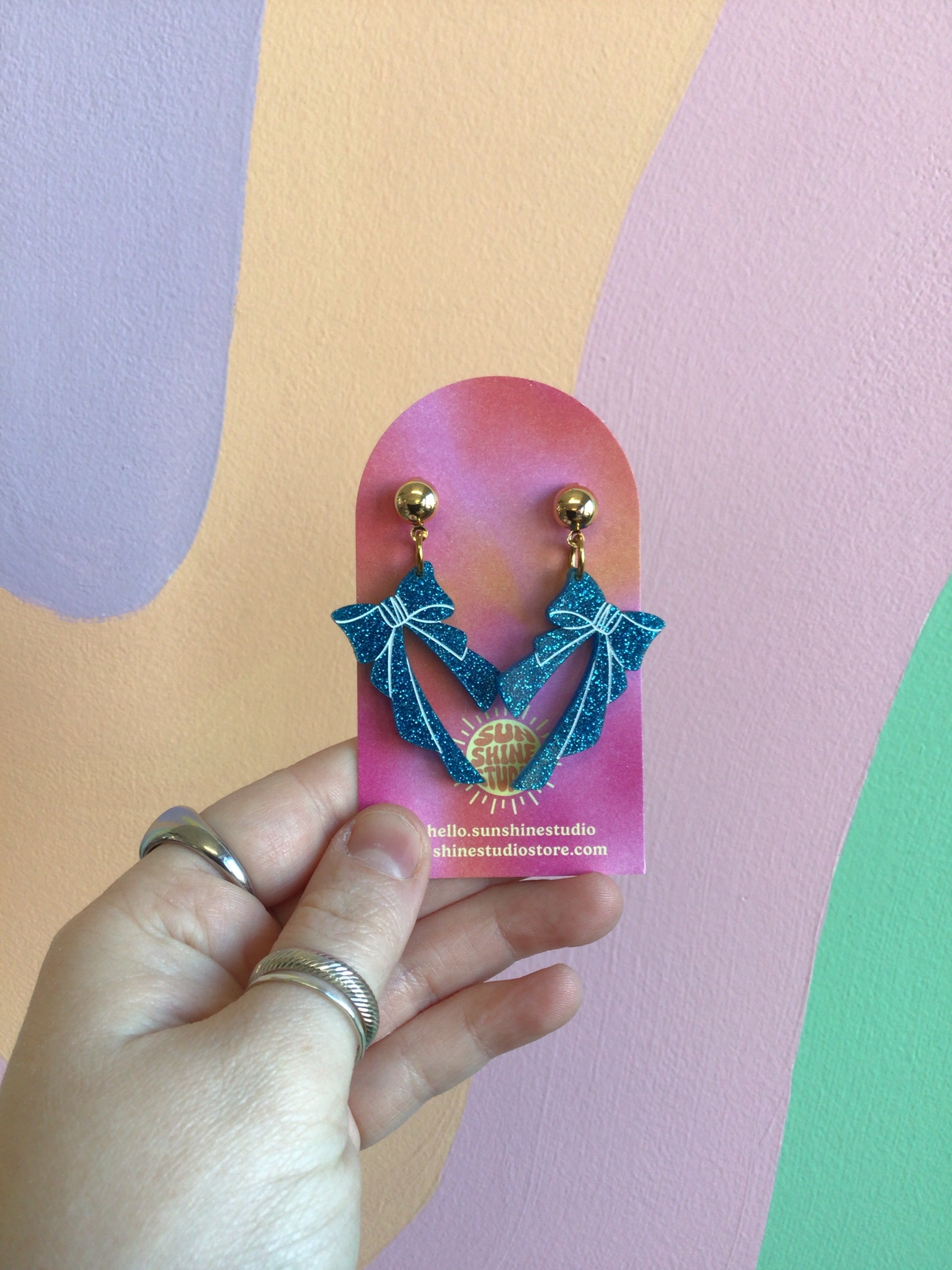 Acrylic Bow Dangles