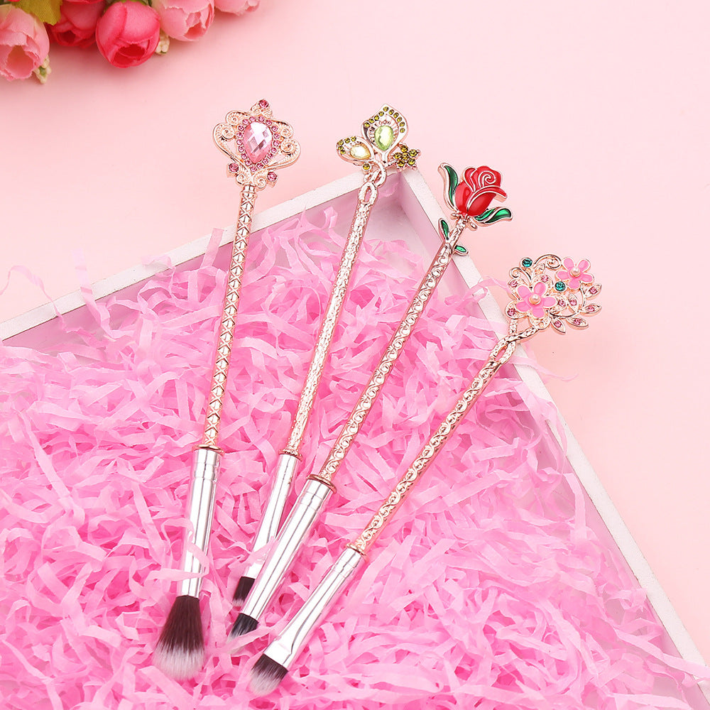 Beauty And The Beast Rose Makeup Brush Portable Makeup Tool Set