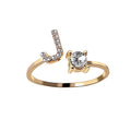 Free Adjustable 26 Initial Letter Ring Fashion Jewelry For Women Simple Elegant Jewelry