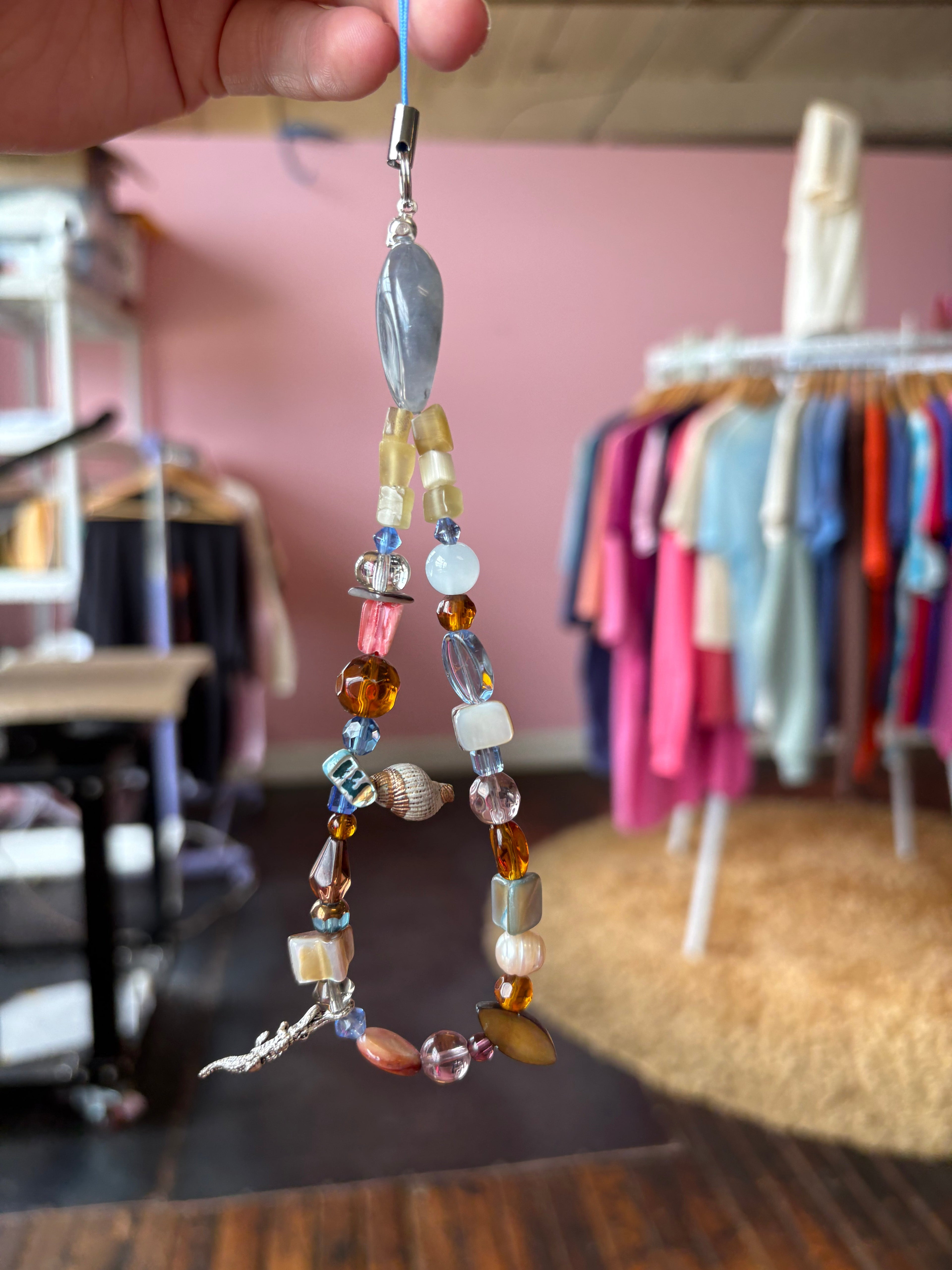 Colorful beaded phone charms