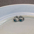 Blue Star Hoop Earrings