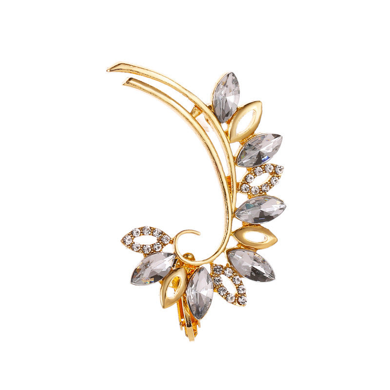 Elegant Crystal Butterfly Flower Ear Clips – Chic &amp; Feminine Statement Piece