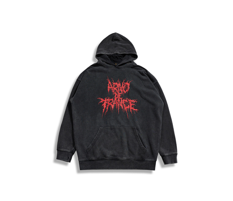 Printed drop hooded hoodie