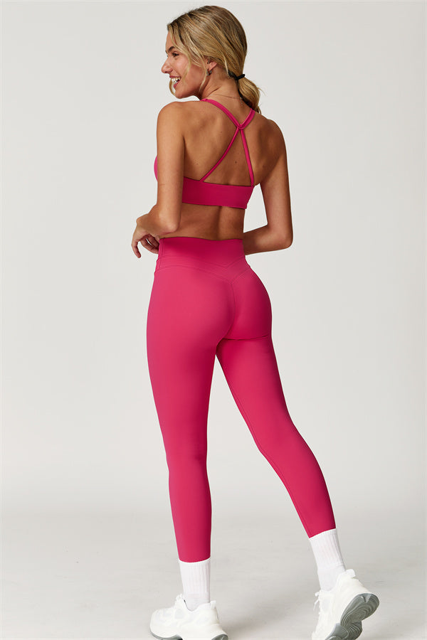 The Boost Crossback Sports Bra Enigma Leggings 2-Piece Set