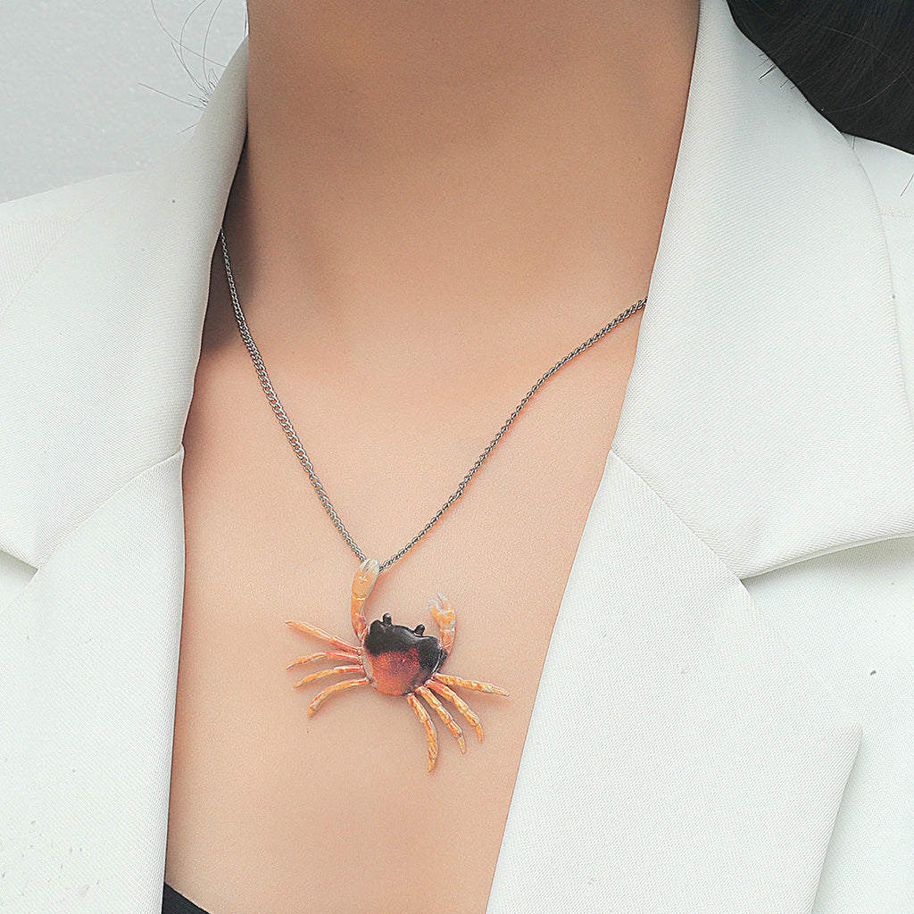 Personalized Crab Earring Necklace Set